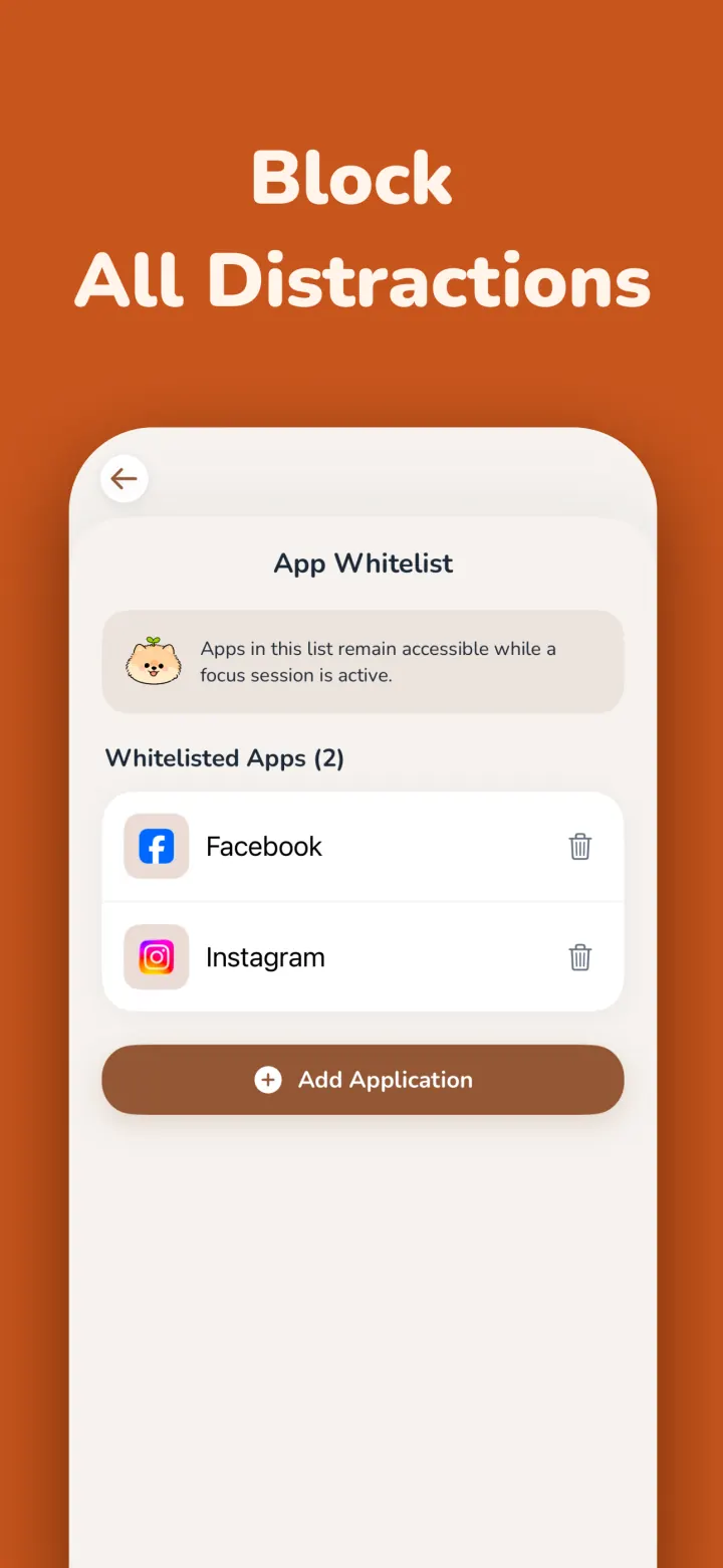PuppyFocus iPhone app whitelist settings